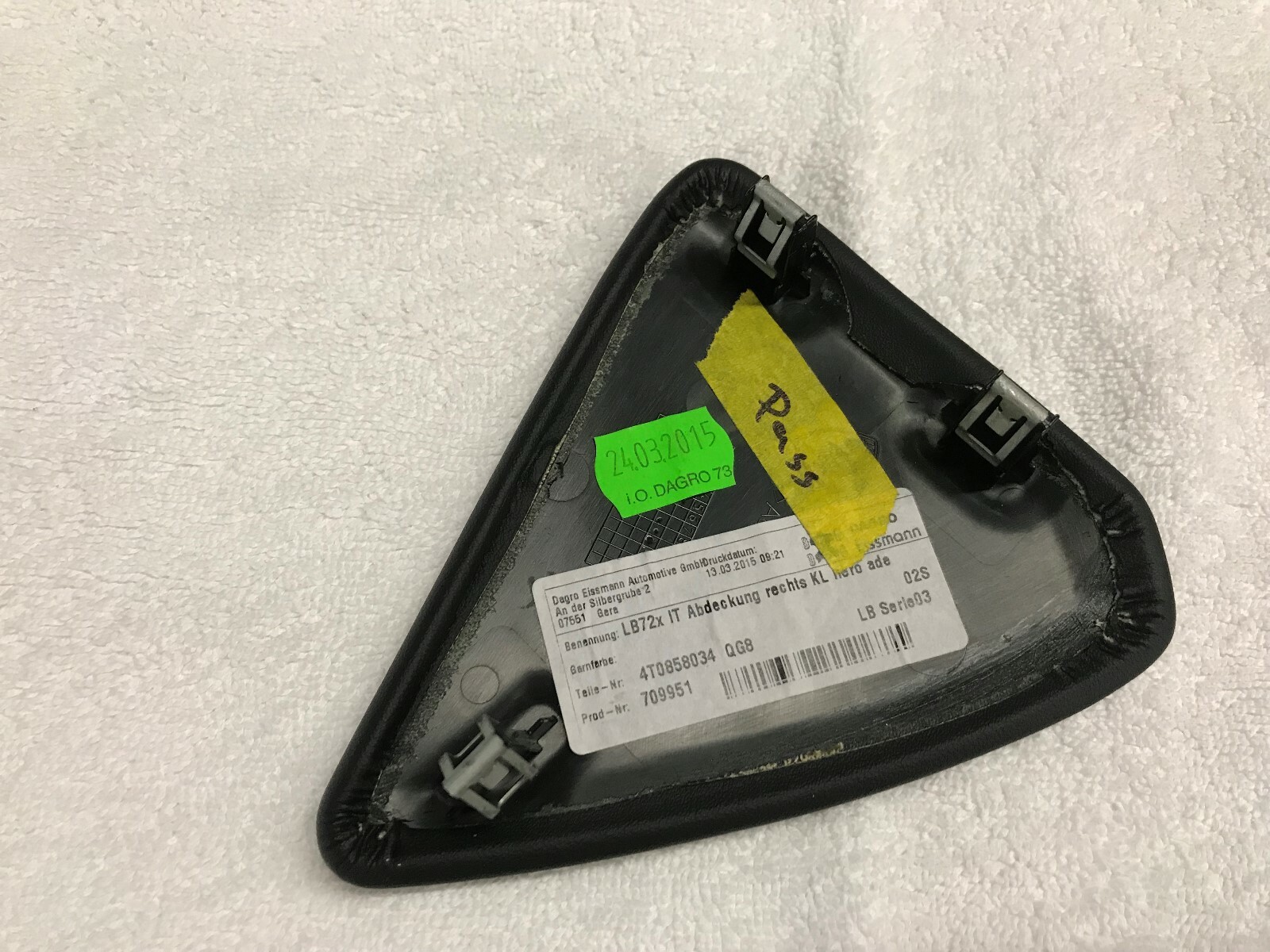 LAMBORGHINI HURACAN LP610 PASSENGER SIDE DASHBOARD CAP TRIM COVER OEM 4T0858034