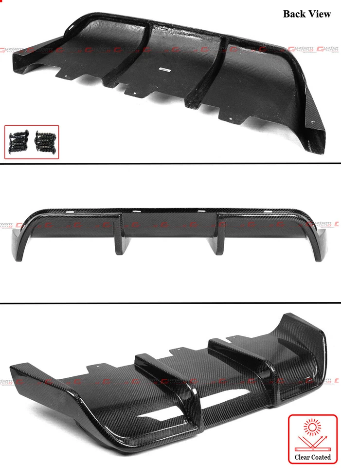 Difusor trasero de fibra de carbono estilo V para BMW F06 F12 F13 M6 2012-2018 con extensión Foto 4 de 4