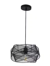 Maxax 1-Light Black Geometric Pendant with Metal Shade