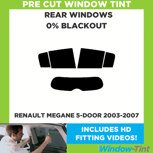 Película opaca 0% tinte ventana precortada para Renault Megane 5 puertas 2003-2007 - Imagen 1 de 10