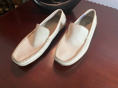 Rockport APM2595N Leather Slip-on Loafer Shoes Beige color
