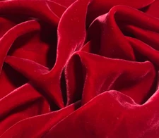 CHRISTMAS RED Silk Velvet Fabric