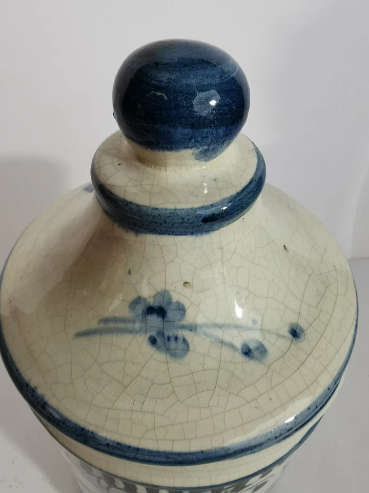 ANCIEN POT A PHARMACIE POT D'APOTHICAIRE EN CÉRAMIQUE – MENTHE - Photo 4/4