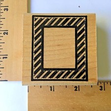 Printworks Rubber Stamps - Diagonally Striped Frame F1550 - NEW