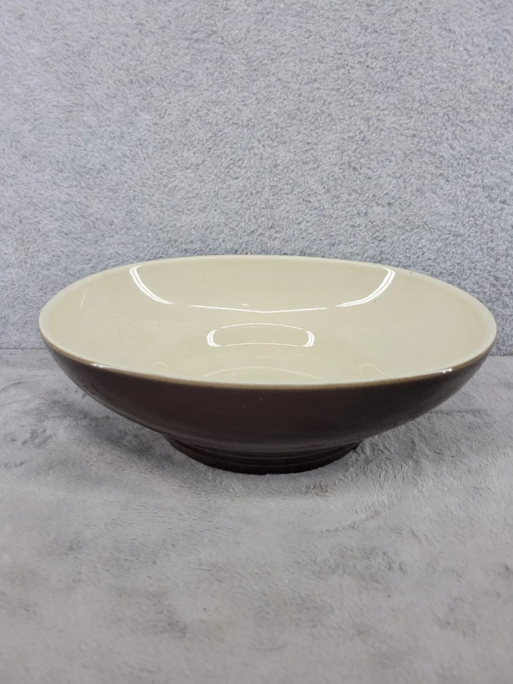 Cuenco para servir gres vintage Pfaltzgraff Otagiri marrón y crema ovalado 10" Foto 3 de 4