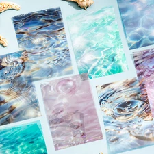 Ocean Sea Wave Background PET Stickers Wall Collage Journal Planner Scrapbooking