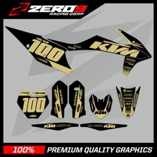 Custom MX Graphics Kit: KTM SX SXF EXC EXCF XC XCW 125-500  - BLOCK BLK/TAN