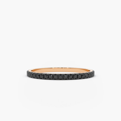 Damen Rosegold Ring 585 14K natürliche schwarzen Diamanten Brillanten 0,30ct 