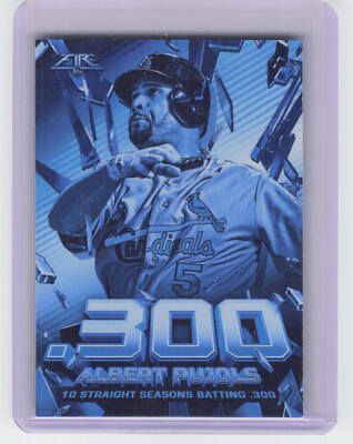 2020 Topps Fire #SS-9 Albert Pujols Shattering Stats Blue Chip