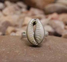 Cowrie Shell Solid 925 Sterling Silver Statement Handmade Ring All Size C580