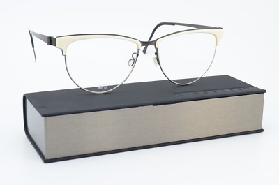 LINDBERG Brille Mod. 9823 52-15 135 PU9 Elfenbein Anthrazit Titan Cat-Eye Art DK