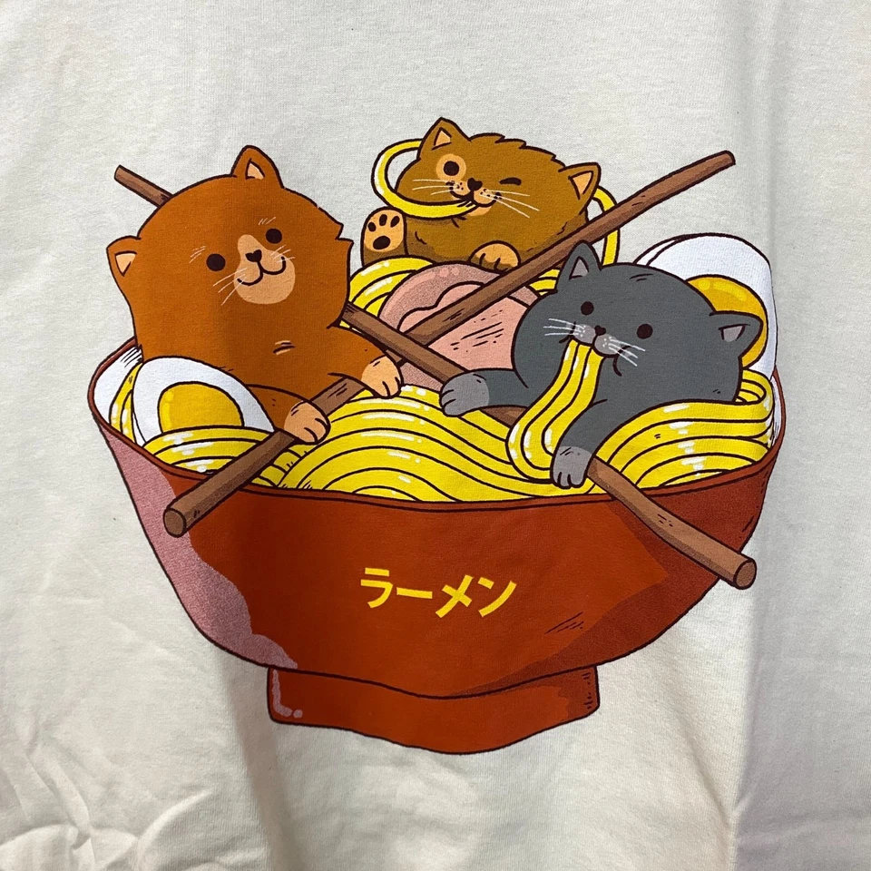 Camiseta Ramen Gato Beige Talla Mediana Foto 2 de 4