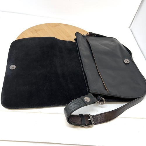 Patricia Nash Bag Black Saddle Shoulder Italian Leather Purse Magnetic Snap - Picture 9 of 20