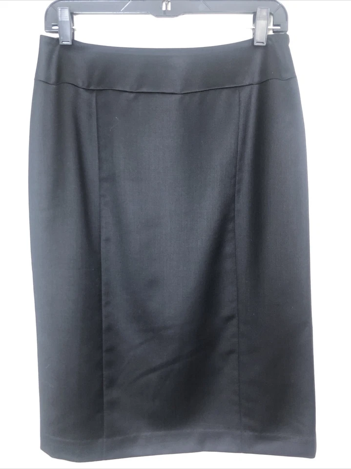 Lafayette 148 New York $698 Size 6 29X25 Fine Wool Mohair Pencil Skirt Black