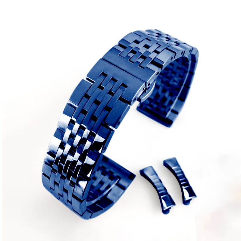 Unisex Straight+Hollow Curved 1224mm Watch Band Strap Stainless Steel
