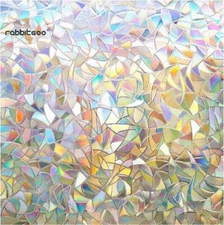 rabbitgoo 3D Privacy Window Film UV Blocking Decorative Static Cling Glass Film