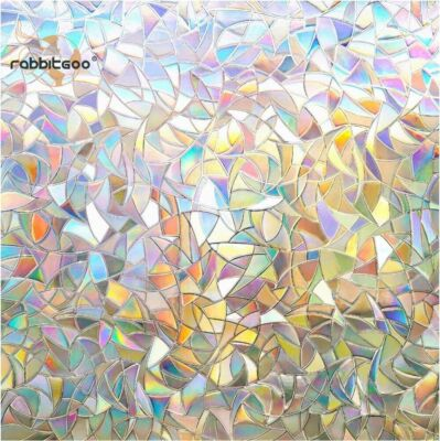 #ad rabbitgoo 3D Privacy Window Film UV Blocking Decorative Static Cling Glass Film $19.94
