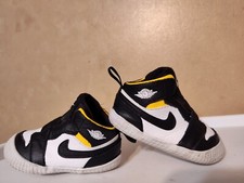 Jordan 1 crib Bootie Unisex Baby Shoes Size 4c Boy Girl Black Yellow