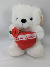 White Bear Plush Valentines 6 Inch You're Special Heart Stuffed Animal Toy