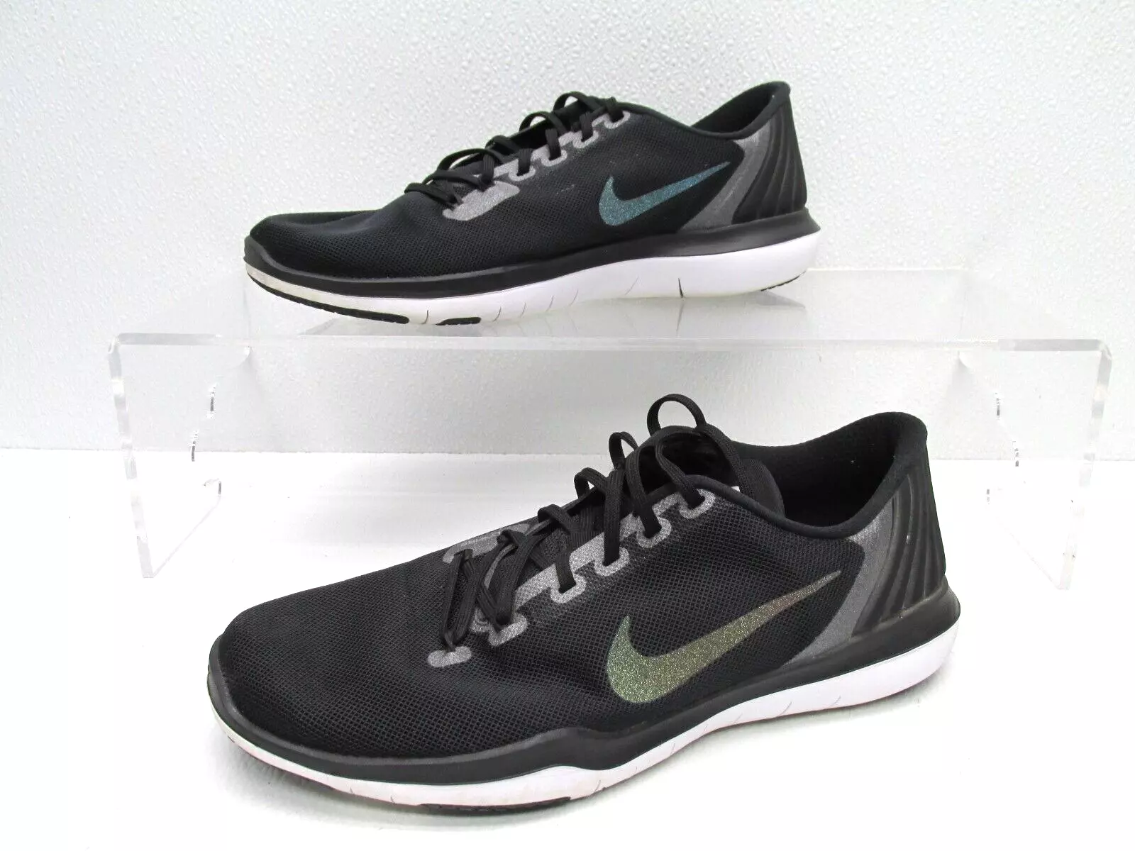 Chaussures de course athlétique Nike Flex Supreme TR5 noir métallisé baskets femme taille 11