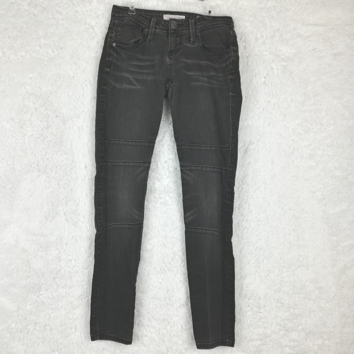Guess Womens Jeans Jeggings Maxine Fit Denim Black Wash Faded Low