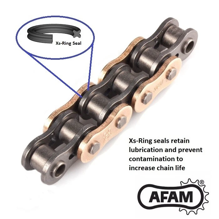 Aprilia ETV1000 Caponord 2001-2008 AFAM XSR Oro X-Ring Cadena 525x112 Eslabones Foto 2 de 3