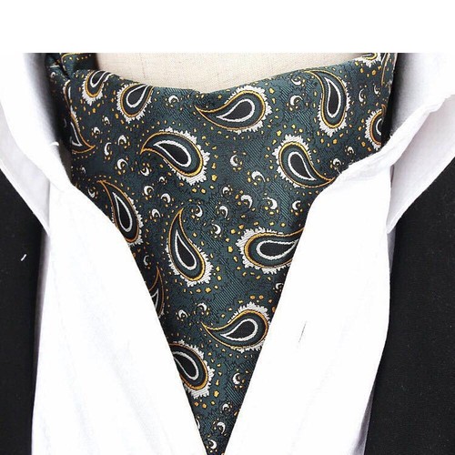 Men’s Paisley Flower Wedding Cravat Tie Scarves Ascot Formal Business Necktie - Picture 6 of 13