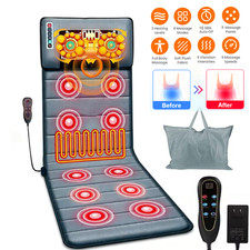 Electric Full Body Heated Massage Mat HealthCare Deep Muscle Relax Cushion Neck