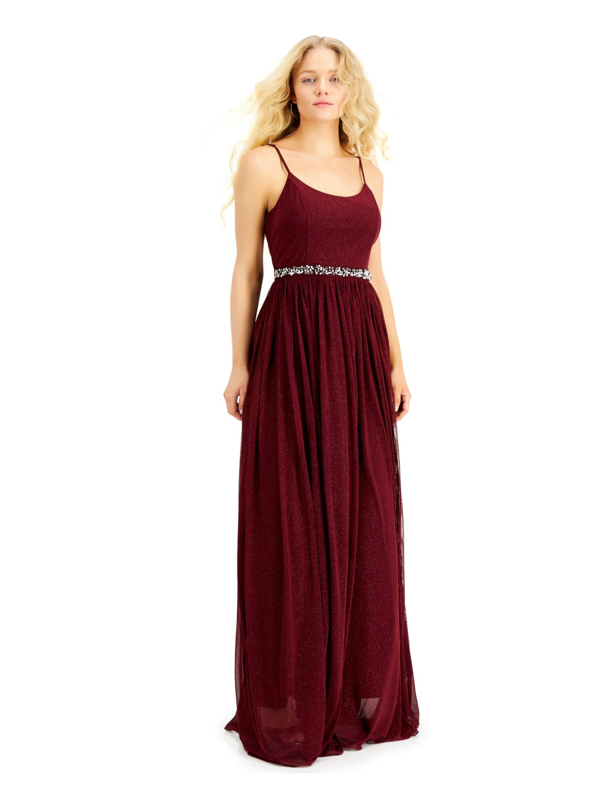 Women's Maroon Spaghetti Strap Empire Waist Dress Size 9