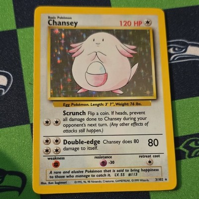 Chansey英語版 3/102 Pokémon Chansey 3/102 Base Set Holo Rare Basic 120 HP English 1999