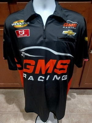 #ad GMS Racing Chevy Large Race Used ARCA Crew Shirt NASCAR Enfinger Mayer $39.95