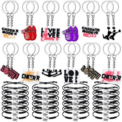 Sureio 48 Pcs Cheerleader Gifts Kit Cheer Stuff Bulk for One Size, Black 