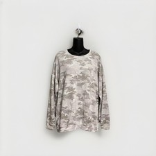 Athleta Women s Large Pure Lux Gray Camo Printed Pullover Sweatshirt Soft