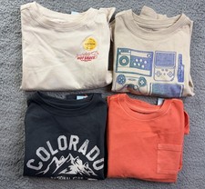 4x Cat Jack Boys Youth XS 4/5 Long Sleeve Graphic T-Shirt Lot