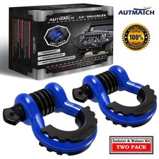 Autmatch D Ring Shackle 34 Heavy Duty For Off Road Recovery Blue Black