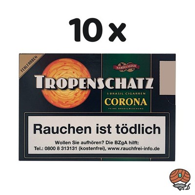 10x Handelsgold Tropenschatz No. 824 Brasil Corona Zigarren à 5 Stück