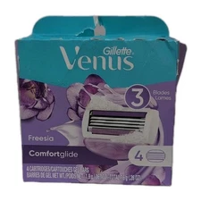 Gillette Venus ComfortGlide Replacement Cartridges 4 Refills Freesesia NEW