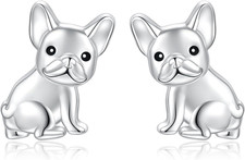 Dog Stud Earrings 925 Sterling Silver-Cute Puppy Earrings for Women-Hypoallergen
