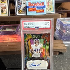 2023 Panini Select Ivan Pace Jr. Rookie Tie-Dye Prizm Auto PSA 10 21/25 Vikings