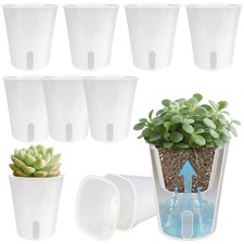 FYRIXONE 10 Pack 3 Inch Self Watering Pots for Indoor Plants - 3 Inch, White