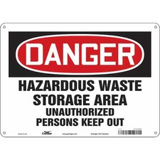 Condor 472P86 Safety Sign, 10 In Height, 14 In Width, Polyethylene, Horizontal