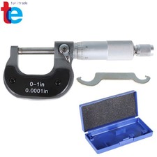 Precision Outside Micrometer 0-1" / 0.0001" Premium Carbide Tips Machinist Tool