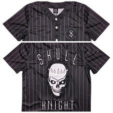 ATSUKO BERSERK Skull Knight Jersey Shirt Crunchyroll Black Pinstripe Large L