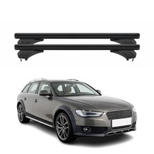 Menabo Dachträger Grundtäger für Audi A4 B8 Allroad 2007-2015 Alu Schwarz 2 tlg