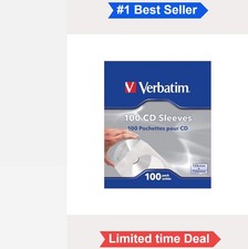 CD/DVD Paper Sleeves with Clear Window 100pk Disc Storage Protective