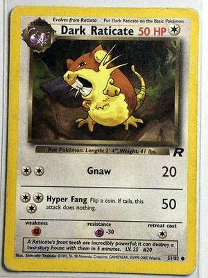 Dark Raticate Team Rocket 51/82 MP-HP Pokémon Card