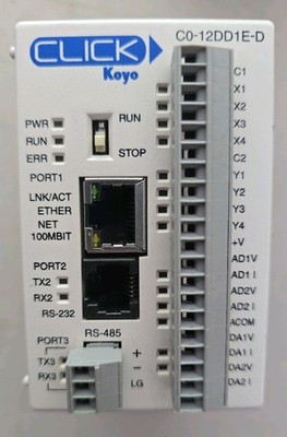 AutomationDirect CLICK C0-12DD1E-D Ethernet Analog PLC 24VDC Current Voltage I/O