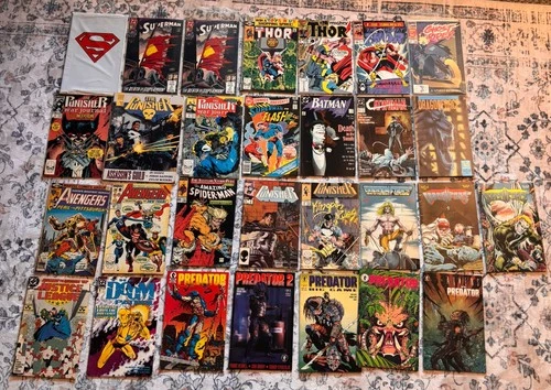 Lot Of 29 Vintage Comic Books, Predator, The Punisher, Superman And More.