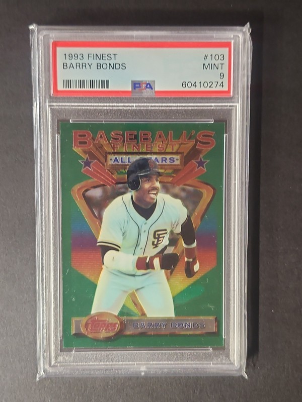 1993 TOPPS FINEST SAN FRANCISCO GIANTS BARRY BONDS #103 PSA MINT 9 LOW POP