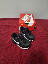 Nike Shoes Toddler 5C Air Max 90 LTR Logo Black White Sneakers CD6868-010